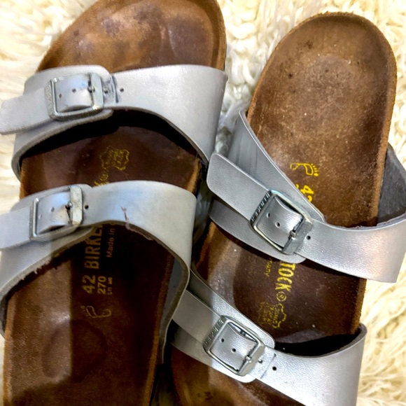Birkenstock Shoes - Birkenstock Metallic Silver Sandals